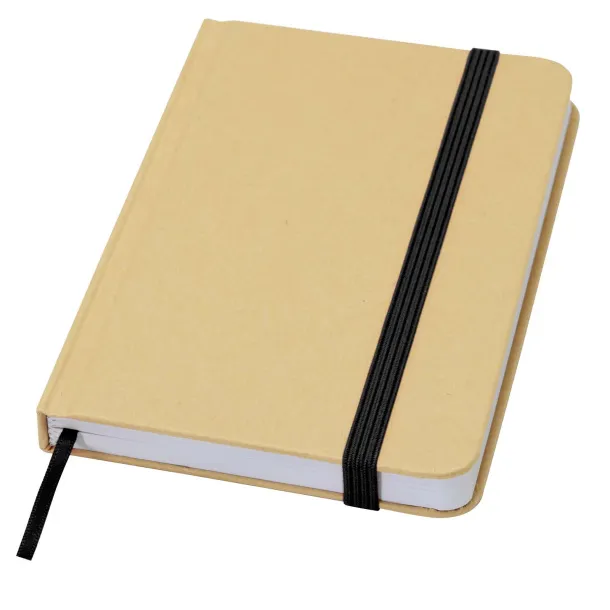 Reed A6 recycled hard cover notebook with plain pages Solid black