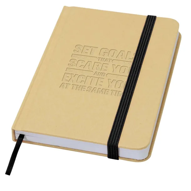 Reed A6 recycled hard cover notebook with plain pages Solid black