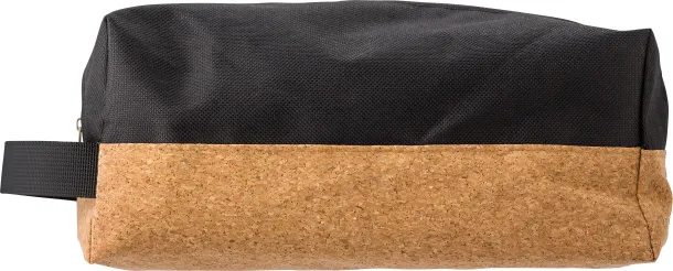 Lynn Polyester and cork toilet bag  Crna