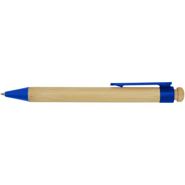 Rattan bamboo and recycled plastic ballpoint pen (black ink) Blue