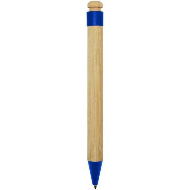 Rattan bamboo and recycled plastic ballpoint pen (black ink) - Unbranded Blue