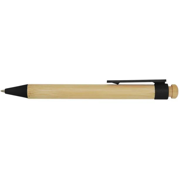 Rattan bamboo and recycled plastic ballpoint pen (black ink) Solid black