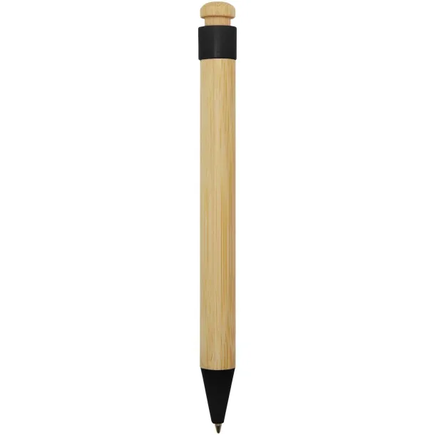 Rattan bamboo and recycled plastic ballpoint pen (black ink) Crna