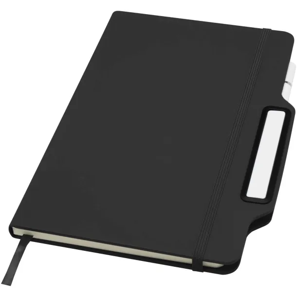 Nexus A5 hard cover notebook with pen and pencil combo (black ink) - Unbranded Solid black