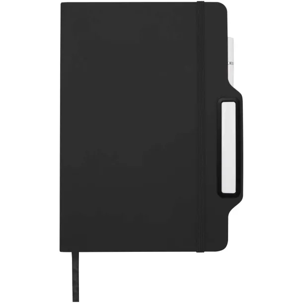 Nexus A5 hard cover notebook with pen and pencil combo (black ink) Solid black