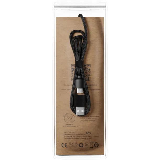 SCX.design C40 5-in-1 rPET light-up logo charging cable and 10W charging pad - SCX.design Wood