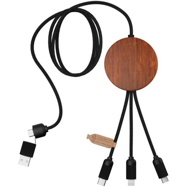 SCX.design C40 5-in-1 rPET light-up logo charging cable and 10W charging pad - SCX.design Wood