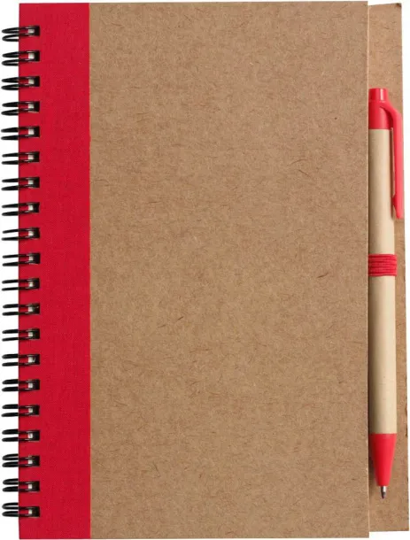 Stella Wire bound notebook with ballpen.  Crvena