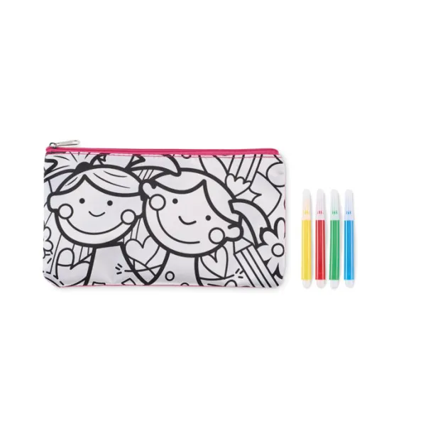 KIDDO Pencil case with markers baby pink