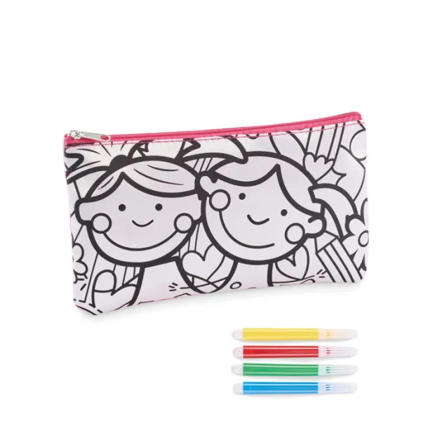 KIDDO Pencil case with markers baby pink