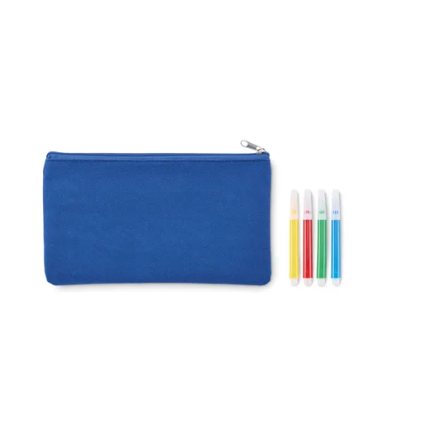 KIDDO Pencil case with markers Royal blue