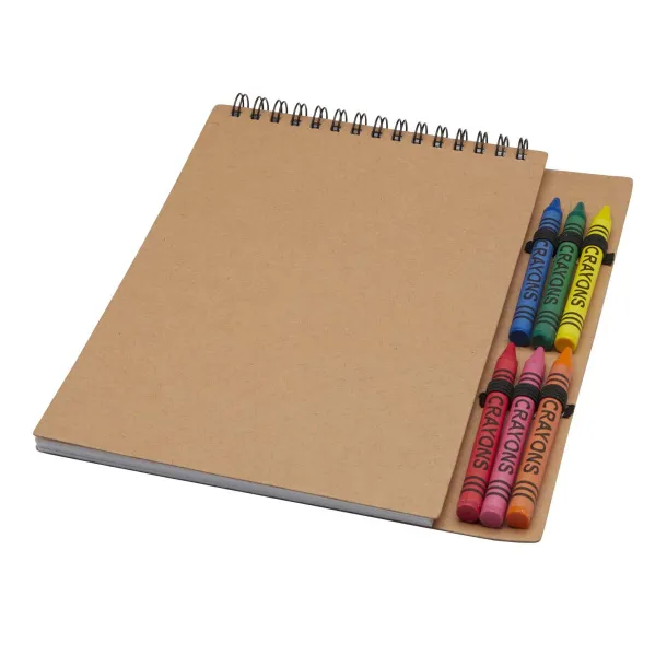 Doodle spiralni blok i pastele, A5 Prirodna
