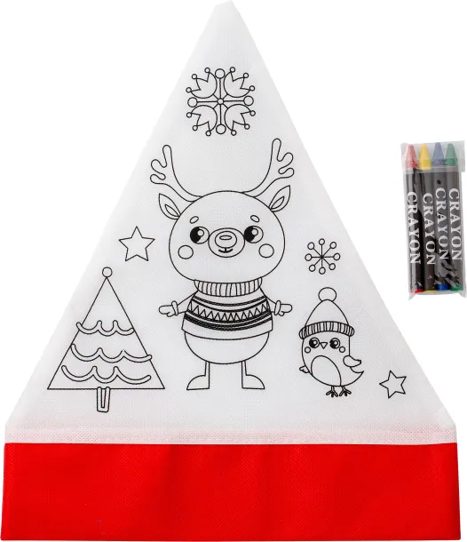 Maryse Nonwoven (80 gr/m²) Christmas hat Crvena Bijela
