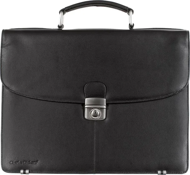 SHIA Leather Charles Dickens® briefcase - Charles Dickens Crna
