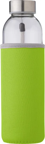 Nika Glass bottle (500 ml) with neoprene sleeve lime