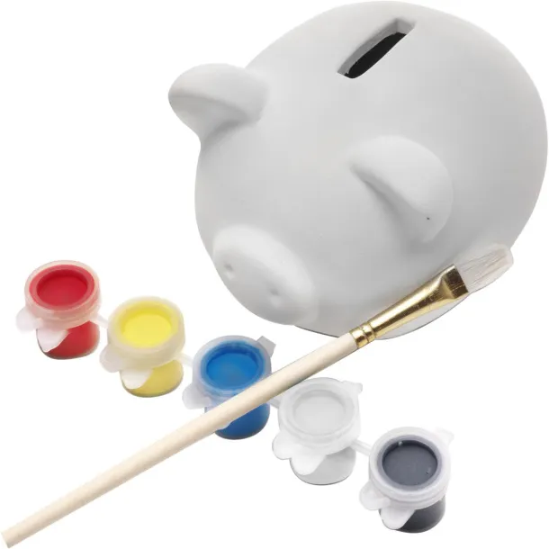 MONIKA Plaster piggy bank white