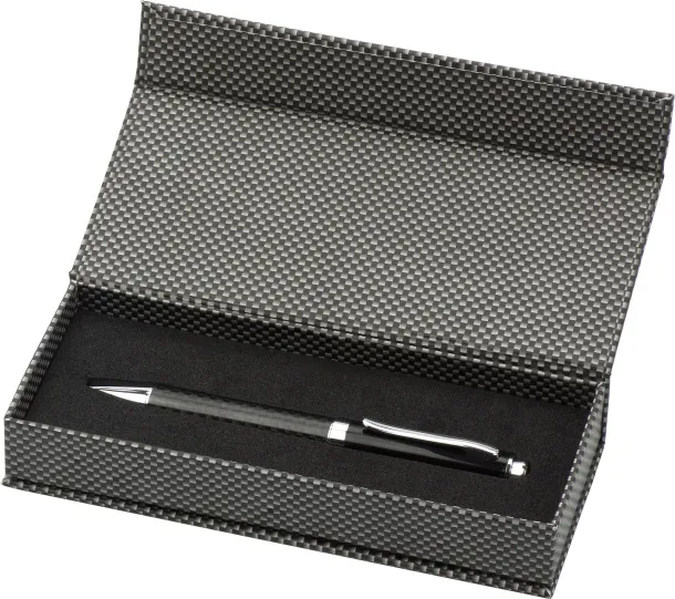 LINDSEY Carbon fibre and brass ballpen Crna