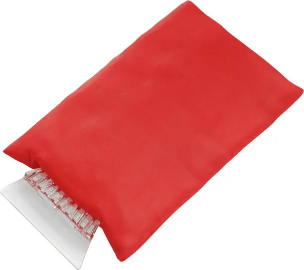 Doris ABS ice scraper and polyester glove  red