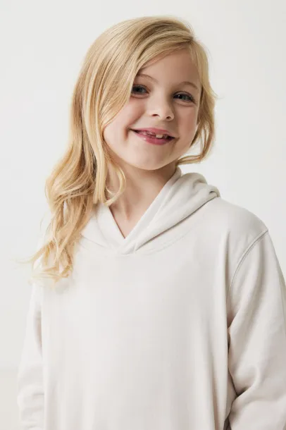 Iqoniq Yengo dječji hoodie od recikliranog pamuka s bičnim džepovima, 280 g/m² - iqoniq ivory white 