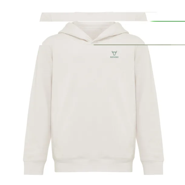 Iqoniq Yengo dječji hoodie od recikliranog pamuka s bičnim džepovima, 280 g/m² - iqoniq ivory white 