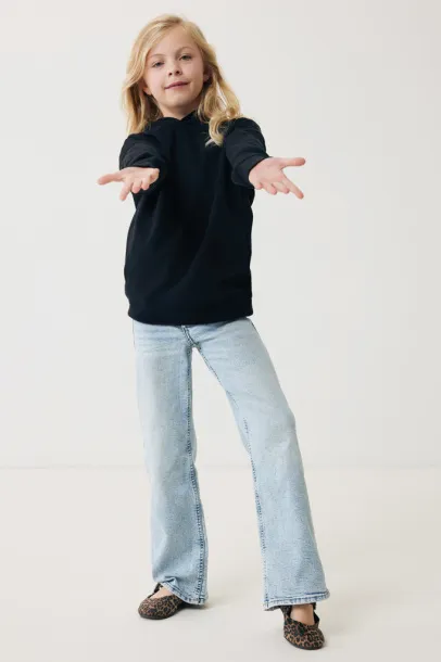 Iqoniq Yengo dječji hoodie od recikliranog pamuka s bičnim džepovima, 280 g/m² - iqoniq Crna 