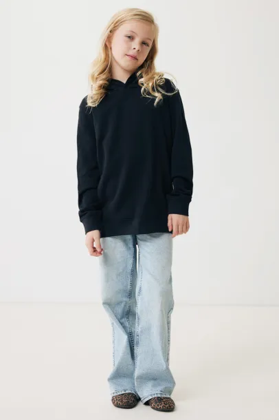 Iqoniq Yengo dječji hoodie od recikliranog pamuka s bičnim džepovima, 280 g/m² - iqoniq Crna 