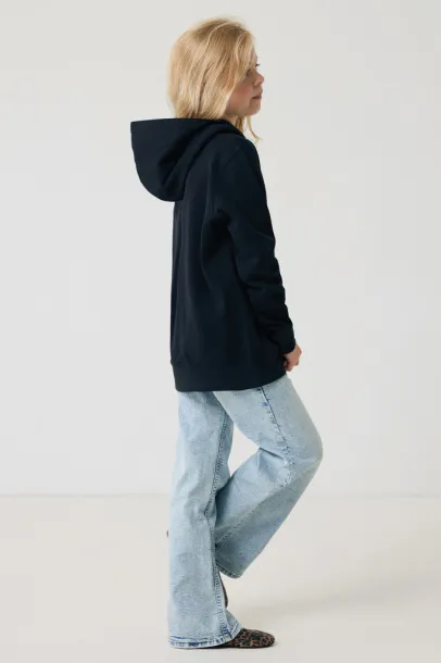 Iqoniq Yengo dječji hoodie od recikliranog pamuka s bičnim džepovima, 280 g/m² - iqoniq Crna 