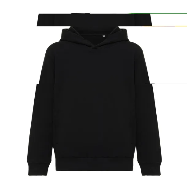 Iqoniq Yengo kids recycled cotton hoodie with sidepockets - iqoniq Black 