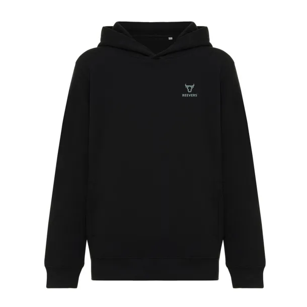 Iqoniq Yengo dječji hoodie od recikliranog pamuka s bičnim džepovima, 280 g/m² - iqoniq Crna 