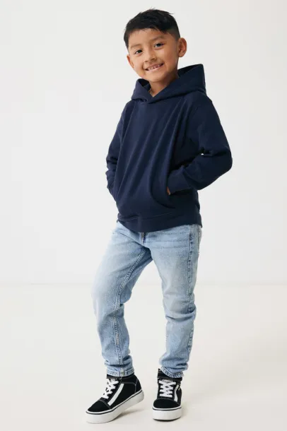 Iqoniq Yengo dječji hoodie od recikliranog pamuka s bičnim džepovima, 280 g/m² - iqoniq blue 
