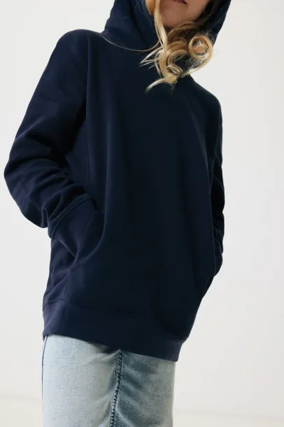 Iqoniq Yengo kids recycled cotton hoodie with sidepockets - iqoniq navy