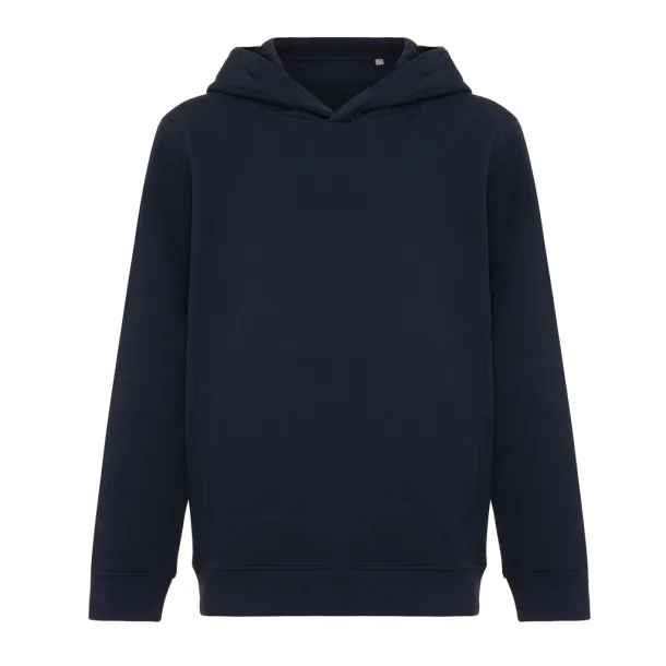 Iqoniq Yengo dječji hoodie od recikliranog pamuka s bičnim džepovima, 280 g/m² - iqoniq blue 