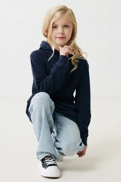 Iqoniq Yengo kids recycled cotton hoodie with sidepockets - iqoniq blue 