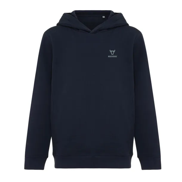 Iqoniq Yengo kids recycled cotton hoodie with sidepockets - iqoniq navy