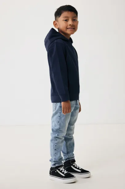 Iqoniq Yengo dječji hoodie od recikliranog pamuka s bičnim džepovima, 280 g/m² - iqoniq blue 