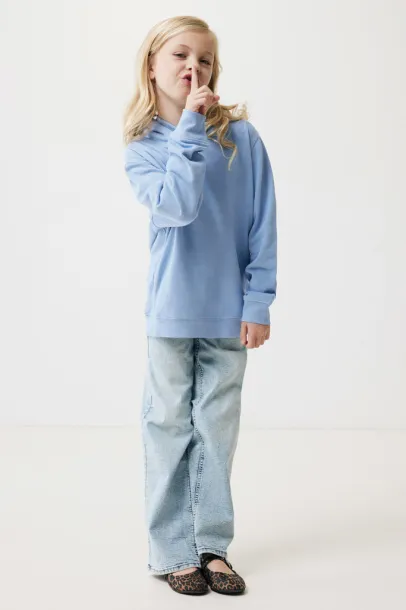 Iqoniq Yengo kids recycled cotton hoodie with sidepockets - iqoniq sky blue