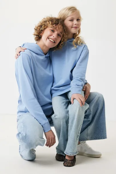 Iqoniq Yengo kids recycled cotton hoodie with sidepockets - iqoniq sky blue