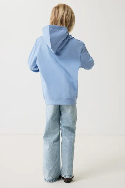 Iqoniq Yengo dječji hoodie od recikliranog pamuka s bičnim džepovima, 280 g/m² - iqoniq blue 