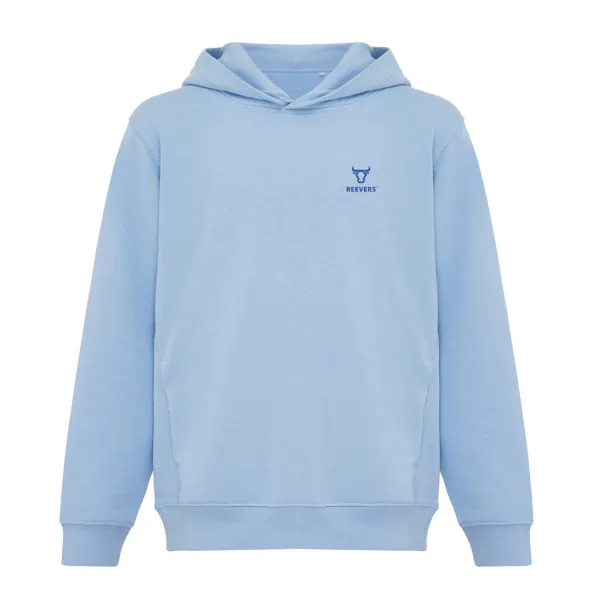 Iqoniq Yengo dječji hoodie od recikliranog pamuka s bičnim džepovima, 280 g/m² - iqoniq blue 