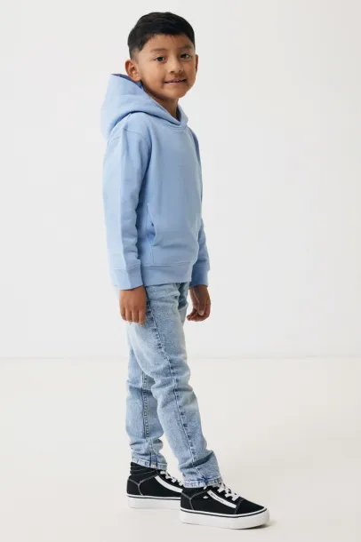 Iqoniq Yengo dječji hoodie od recikliranog pamuka s bičnim džepovima, 280 g/m² - iqoniq blue 