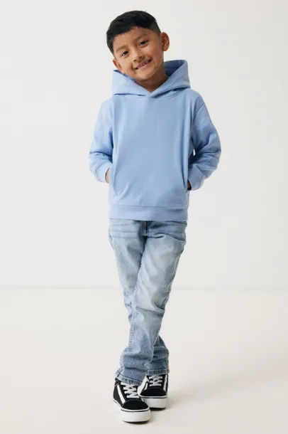 Iqoniq Yengo dječji hoodie od recikliranog pamuka s bičnim džepovima, 280 g/m² - iqoniq blue 