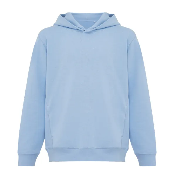 Iqoniq Yengo kids recycled cotton hoodie with sidepockets - iqoniq sky blue