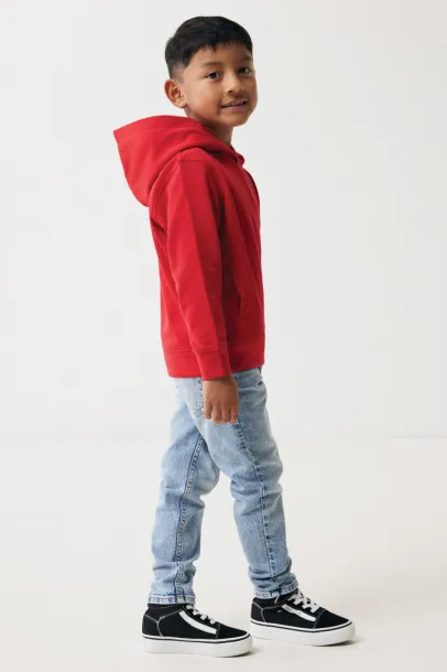 Iqoniq Yengo kids recycled cotton hoodie with sidepockets - iqoniq Crvena