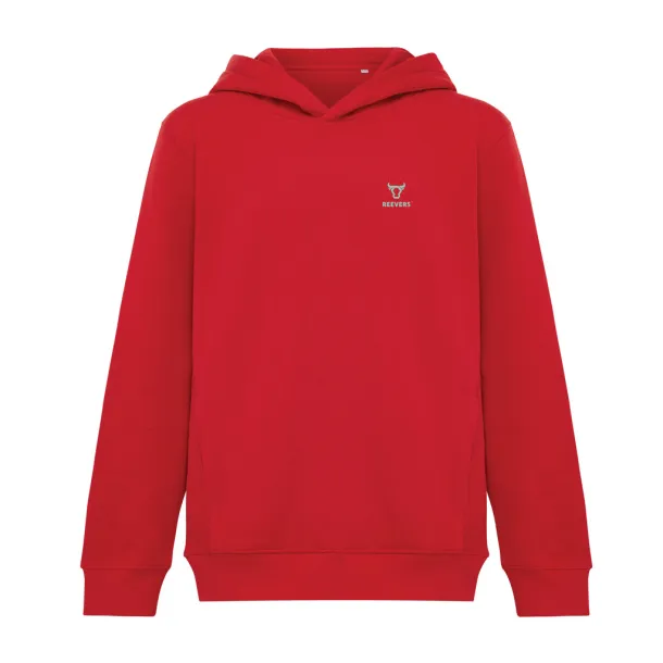 Iqoniq Yengo dječji hoodie od recikliranog pamuka s bičnim džepovima, 280 g/m² - iqoniq Red 