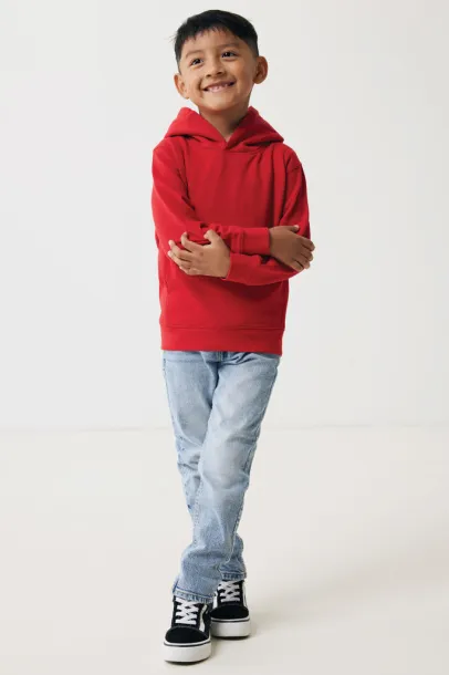 Iqoniq Yengo kids recycled cotton hoodie with sidepockets - iqoniq Red 