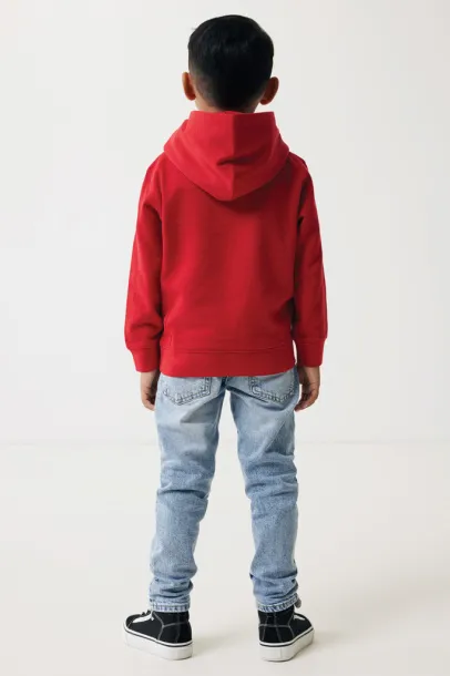 Iqoniq Yengo dječji hoodie od recikliranog pamuka s bičnim džepovima, 280 g/m² - iqoniq Red 