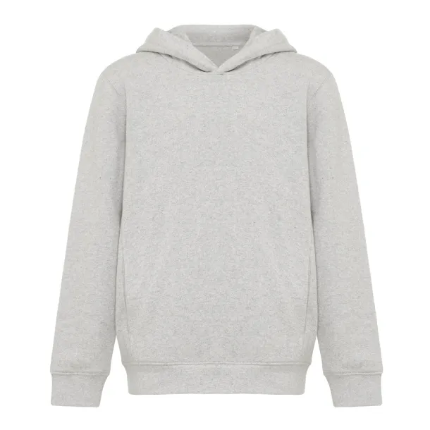Iqoniq Yengo dječji hoodie od recikliranog pamuka s bičnim džepovima, 280 g/m² - iqoniq light heather grey