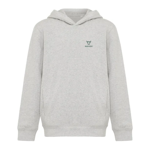 Iqoniq Yengo dječji hoodie od recikliranog pamuka s bičnim džepovima, 280 g/m² - iqoniq light heather grey