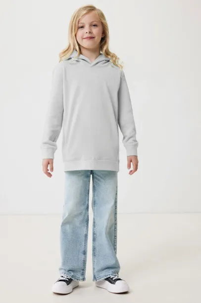 Iqoniq Yengo kids recycled cotton hoodie with sidepockets - iqoniq light heather grey