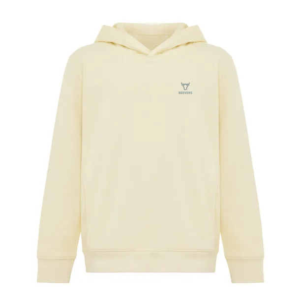 Iqoniq Yengo dječji hoodie od recikliranog pamuka s bičnim džepovima, 280 g/m² - iqoniq cream yellow 